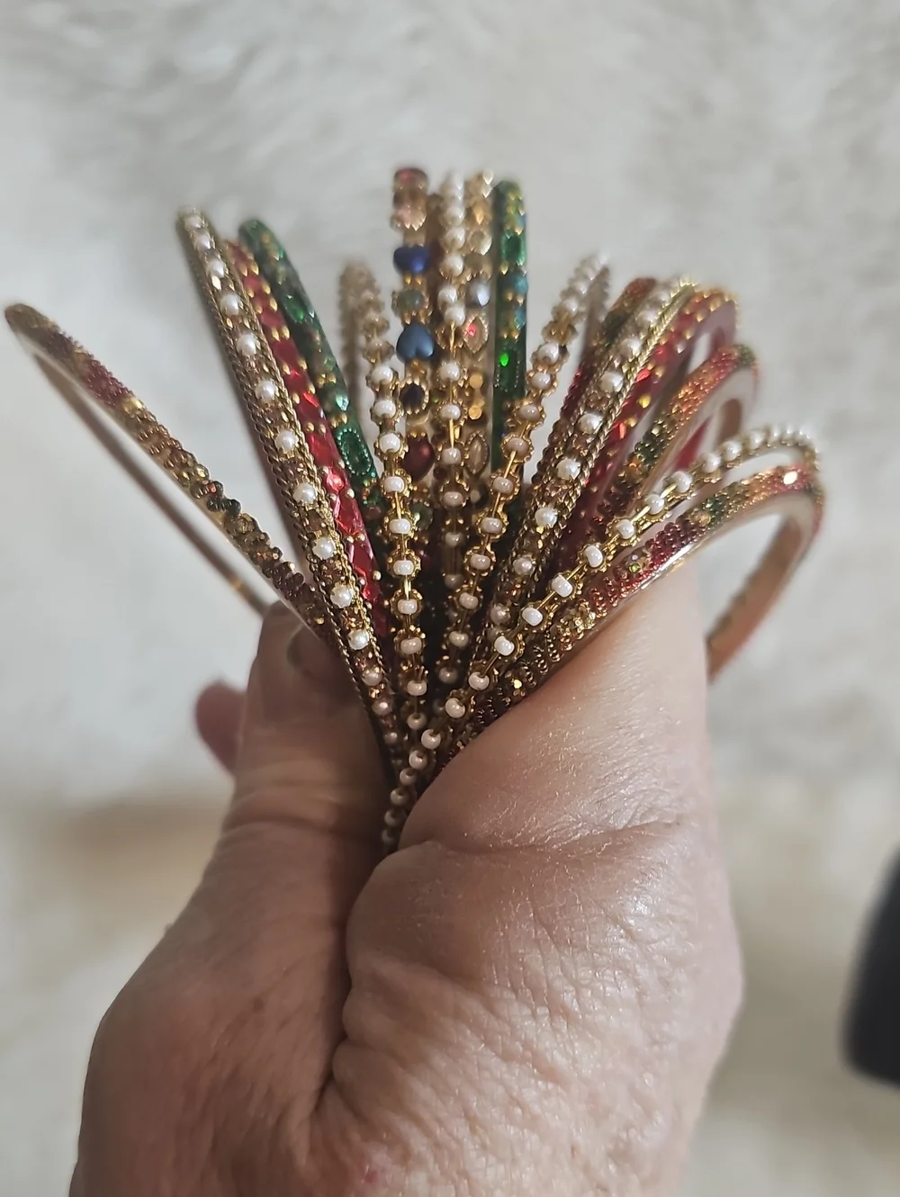 16 Piece Multicolor Embellished Bangle Bracelet Lot